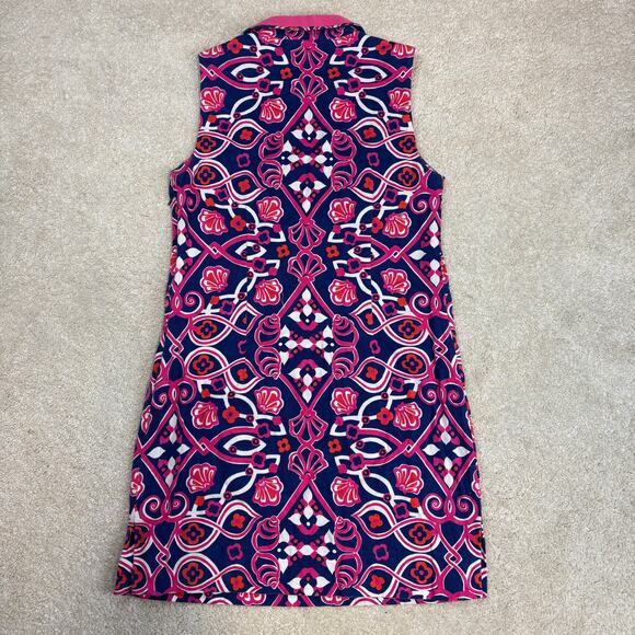 Vineyard Vines Shell Scarf Print Tunic Dress Commodore Color Size 8 - Picture 3 of 6